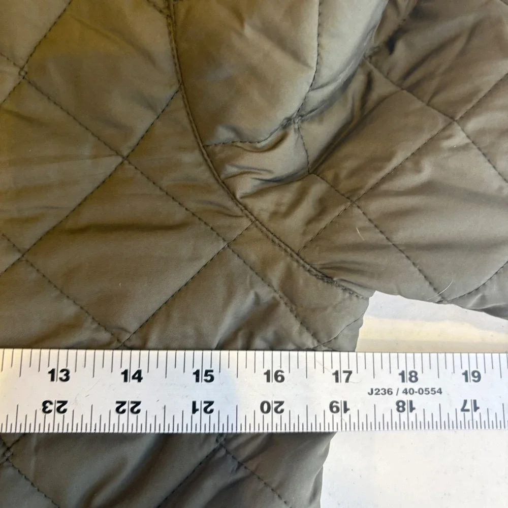 Ralph Lauren Girls Olive Green Quilted Double Breasted Jacket L 12/14 Preppy